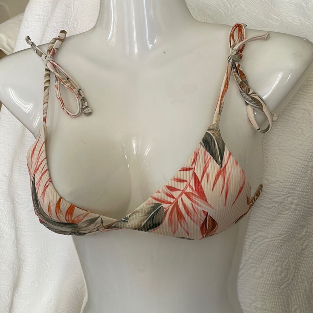 Rip Curl Hawaiian print bikini swimsuit top small